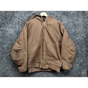 Lakin McKey Trading Canvas Jacket Men XLR XL Reg Brown Hooded Lined Workwear KEY